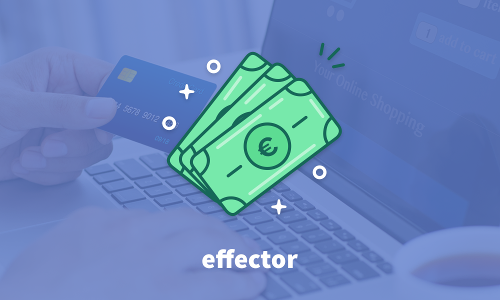 Online shopping with card and laptop; Effector digital agency in Dublin enhances e-commerce experience.