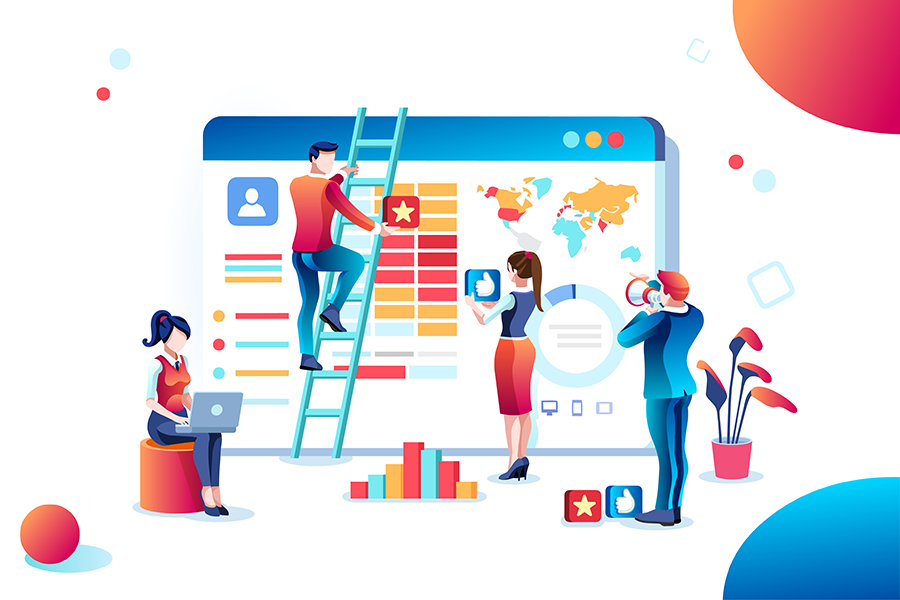 Cutting-edge digital marketing and web design agency based in Dublin. Team collaborating on a website project.