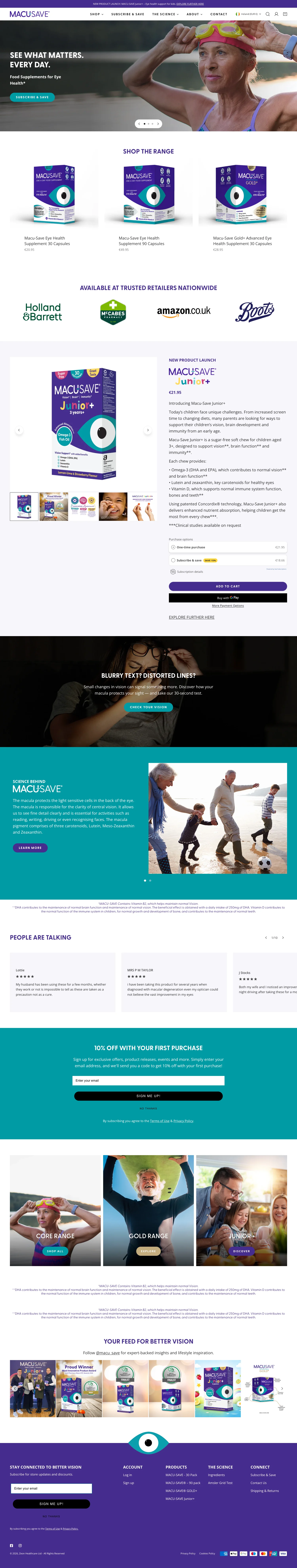 Web design and digital marketing agency in Dublin offering eye health supplements.