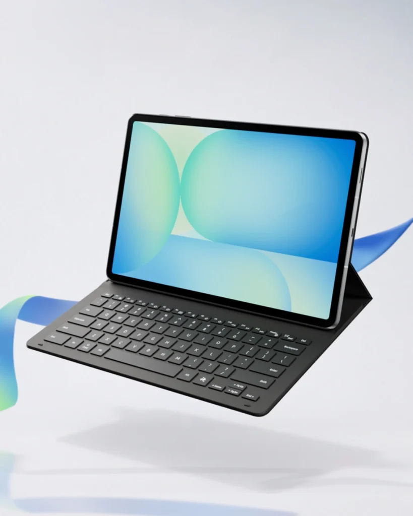 Tablet with attached keyboard, representing digital marketing and web design services in Dublin.
